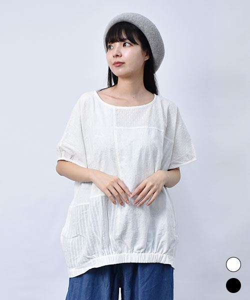 【ブラウス】 ドビー 切替 ブラウス