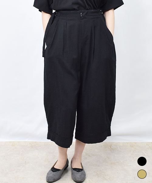 【パンツ】 綿麻 ボリューム パンツ