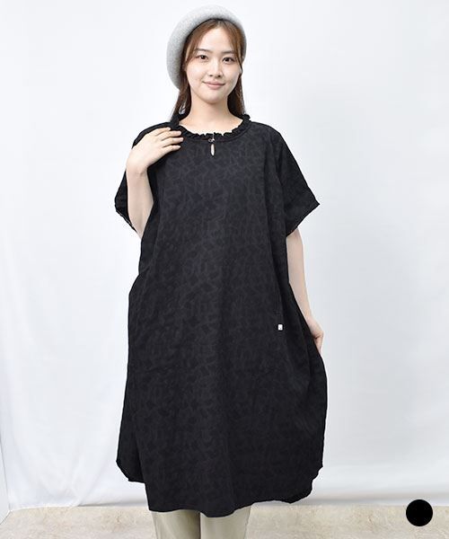 【ワンピース】 ジャガード フリル ワンピース